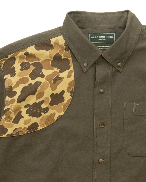 Ball and Buck Sportsmans Shirt - Moss Oxford / Original Camo