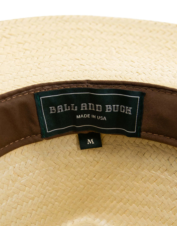 Ball and Buck Brimmed Burlap Straw Field Hat
