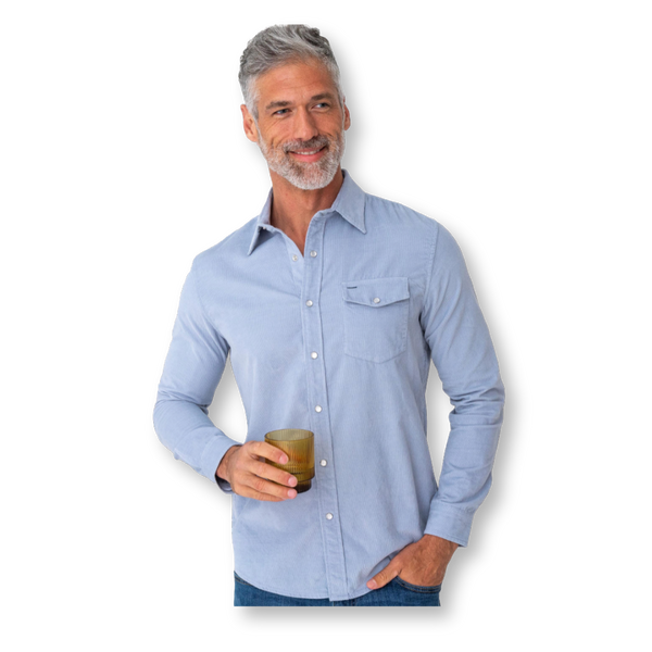 Criquet Long Sleeve Corduroy Pearl Snap Shirt - Men's