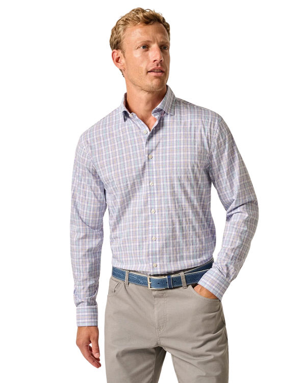 Johnnie-O Bruin Plaid Performance Button Up Shirt