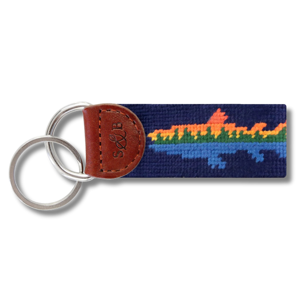 Smathers & Branson Leather Trimmed Key Fob