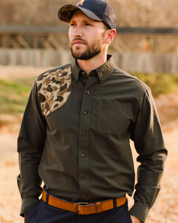 Ball and Buck Sportsmans Shirt - Moss Oxford / Original Camo