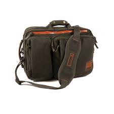 Fishpond Waxed Canvas Boulder Briefcase Peat Moss