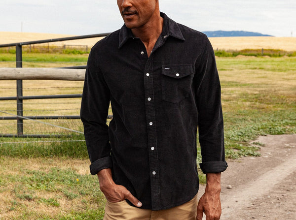 Criquet Corduroy Pearl Snap Long Sleeve Shirt