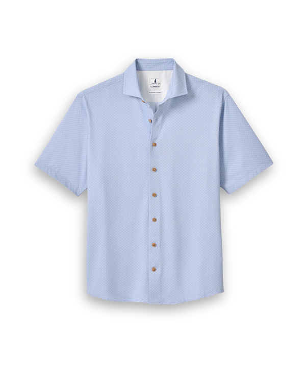 Johnnie-O Augustine Printed Knit Short Sleeve Button-Down Shirt