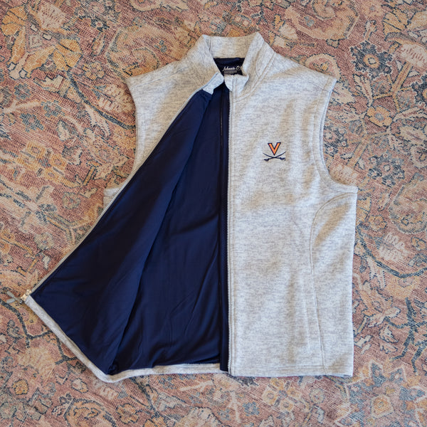 Johnnie-O Denalis Double Zip Fleece Vest - UVA Embroidery