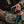 Person opening a waist bag with camouflage clothing and outdoor gear in the background