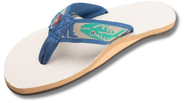 Rainbow Sandals Single Layer Hemp with a Nylon Fish Pattern Strap