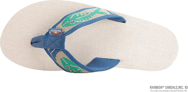 Rainbow Sandals Single Layer Hemp with a Nylon Fish Pattern Strap
