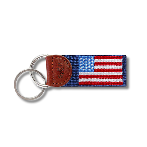 Smathers & Branson Leather Trimmed Key Fob