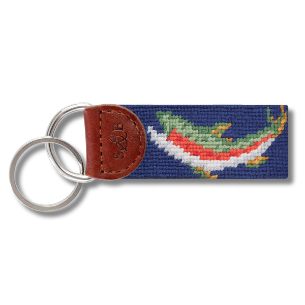 Smathers & Branson Leather Trimmed Key Fob