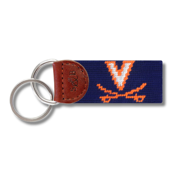 Smathers & Branson Leather Trimmed Key Fob