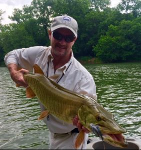 Angler with a nice Shenandoah River Musky.