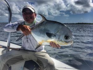permit caught at Turneffe Flats, Belize.