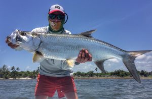 A small tarpon caught while fishing with Kay Fly Fishing Lodge