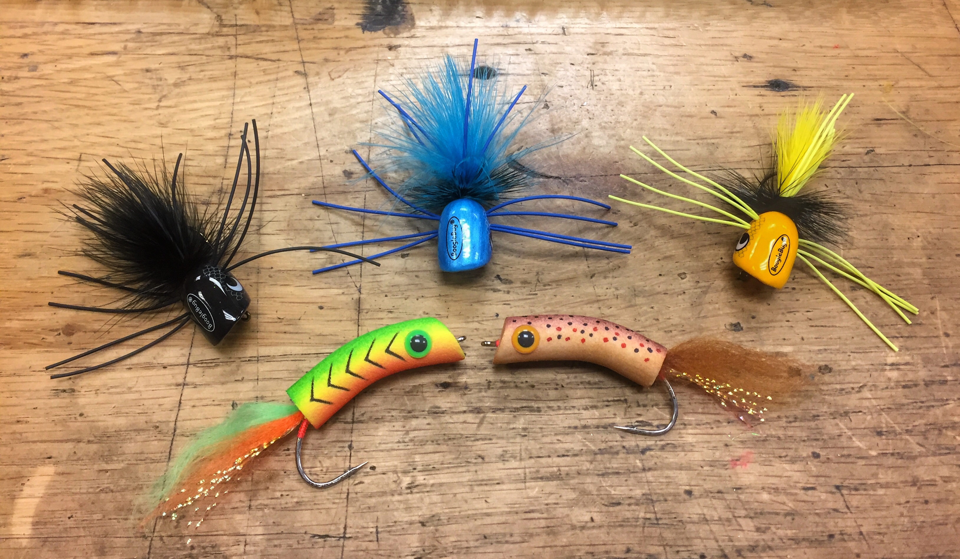 Boogle bugs and Wiggle Minnows. fishing the Shenandoah and James River.