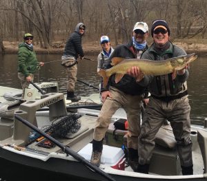 Group of anglers with a musky on the James River.