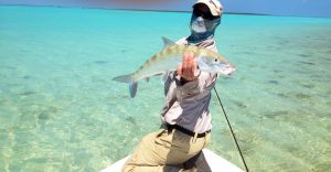 Angler with bonefish from the Land of Giants on the West side of Andros Island.