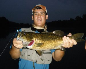 This fish blasted a popper during an evening float on the James River.