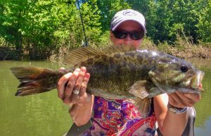 A beautiful smallmouth bass caught on the Shenandoah River, Virginia.