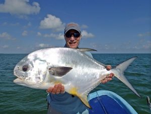 Dr. Peter Netland with a beautiful permit caught in Ascension Bay Mexico.