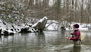 Beautiful winter day fishing in Virginia. Virginia fishing guides.