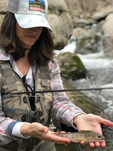 fishing for brook trout in the Shenandoah National Park.