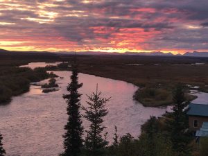 Sunset over the Alagnak River Alaska.