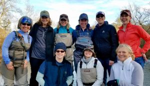 Group picture of ladies fly fishing class. 