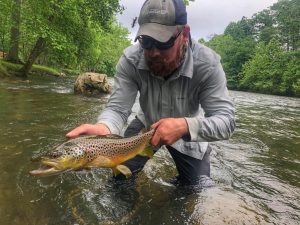 Jackson River fishing guides. JAckson river brown trout.
